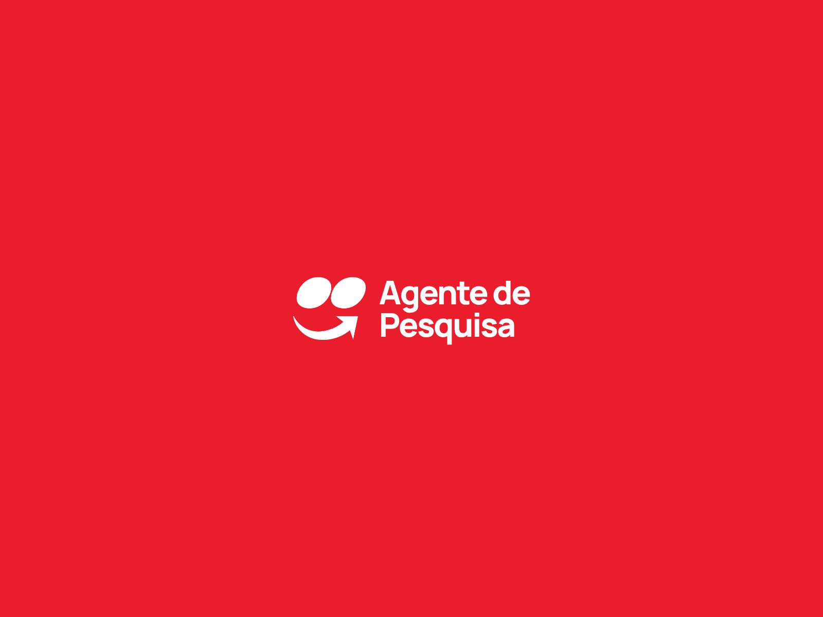 Carinha do iFood em branco com o nome Agente de Pesquisa, sobre fundo vermelho